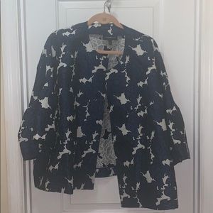 Blue Floral Jacket Plus Size